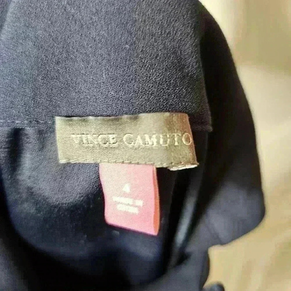 Vince camuto size 4 long sleeve mock neck navy dress - Picture 5 of 5